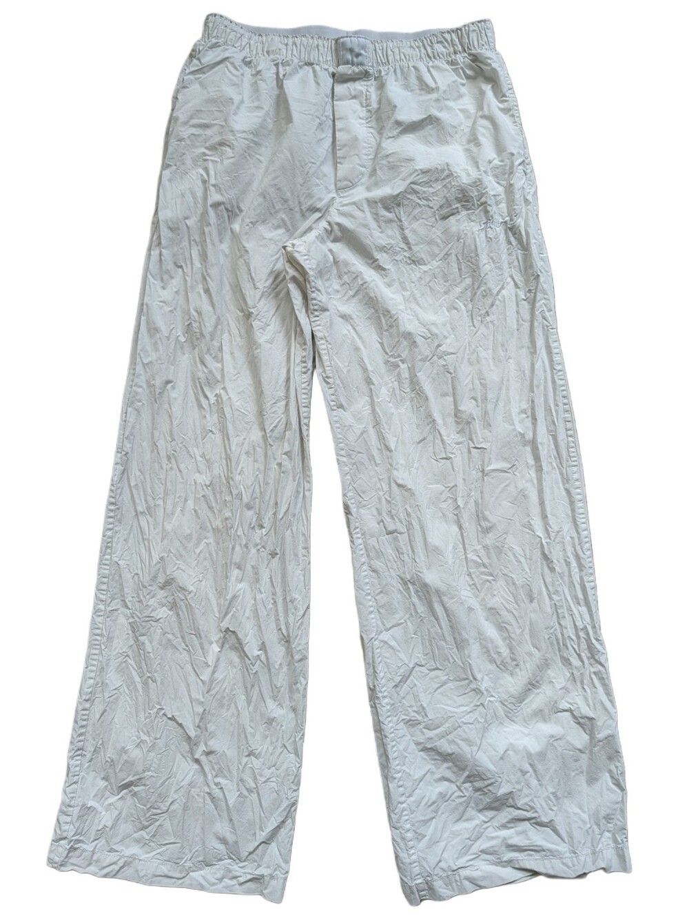 Skims Womens White Straight Leg Poplin Sleep Cotton Pull On Pants Size XS - Picture 1 of 11